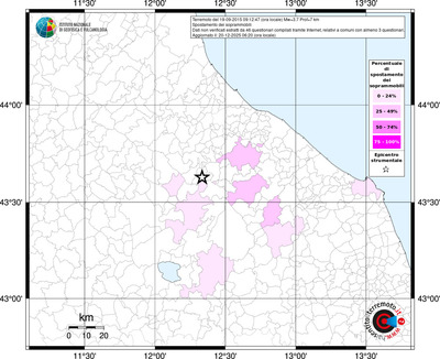 Mappa territorio comunale con almeno 3 questionari
