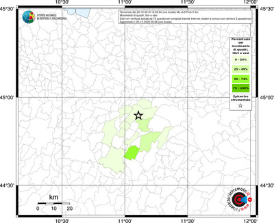 Mappa territorio comunale con almeno 3 questionari