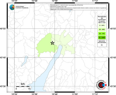 Mappa territorio comunale con almeno 3 questionari
