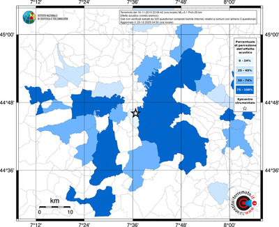 Mappa territorio comunale con almeno 3 questionari