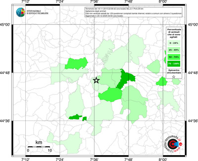 Mappa territorio comunale con almeno 3 questionari