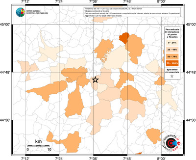 Mappa territorio comunale con almeno 3 questionari