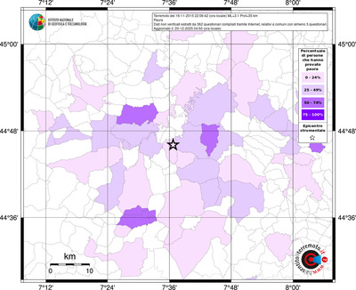 Mappa territorio comunale con almeno 3 questionari