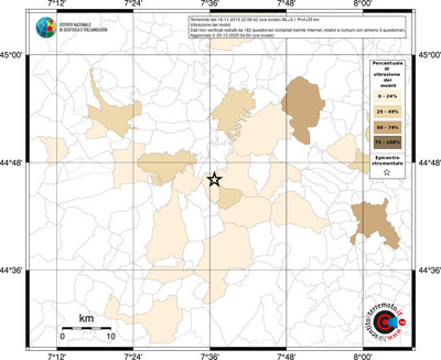 Mappa territorio comunale con almeno 3 questionari