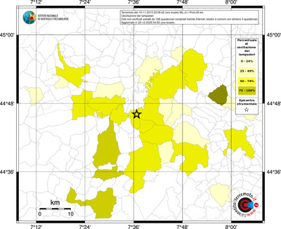 Mappa territorio comunale con almeno 3 questionari