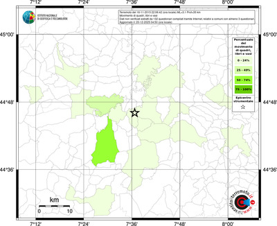 Mappa territorio comunale con almeno 3 questionari