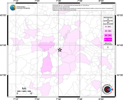 Mappa territorio comunale con almeno 3 questionari
