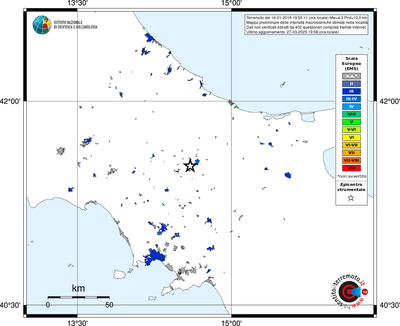 Mappa EMS - territori delle località