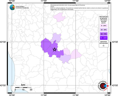 Mappa territorio comunale con almeno 3 questionari