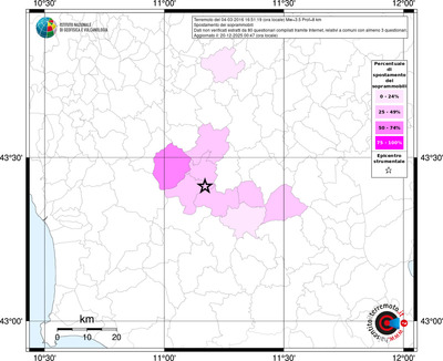 Mappa territorio comunale con almeno 3 questionari