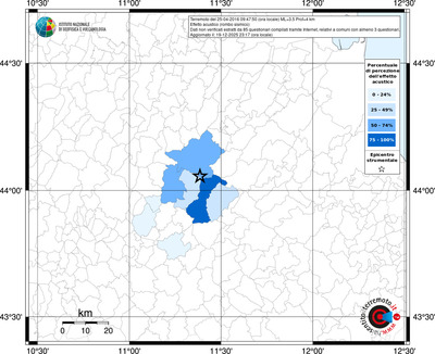 Mappa territorio comunale con almeno 3 questionari