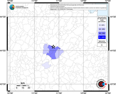 Mappa territorio comunale con almeno 3 questionari