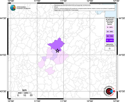 Mappa territorio comunale con almeno 3 questionari