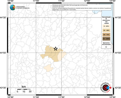 Mappa territorio comunale con almeno 3 questionari