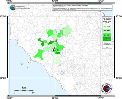Mappa territorio comunale con almeno 3 questionari