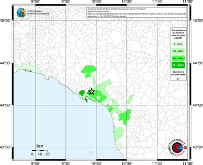 Mappa territorio comunale con almeno 3 questionari