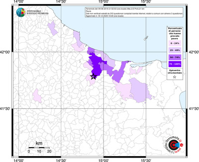 Mappa territorio comunale con almeno 3 questionari