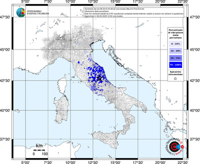 Mappa territorio comunale con almeno 3 questionari