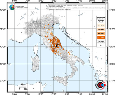 Mappa territorio comunale con almeno 3 questionari
