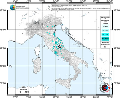Mappa territorio comunale con almeno 3 questionari
