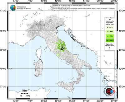 Mappa territorio comunale con almeno 3 questionari