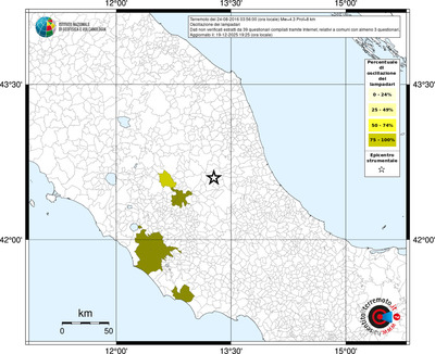 Mappa territorio comunale con almeno 3 questionari