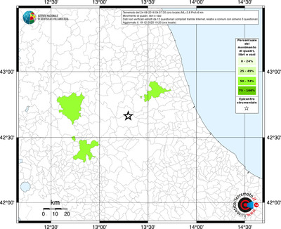 Mappa territorio comunale con almeno 3 questionari