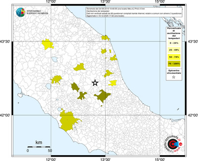 Mappa territorio comunale con almeno 3 questionari