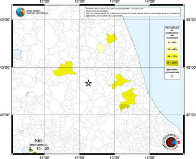Mappa territorio comunale con almeno 3 questionari