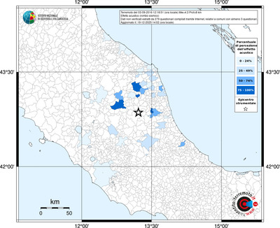 Mappa territorio comunale con almeno 3 questionari
