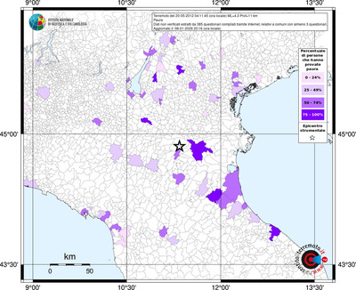Mappa territorio comunale con almeno 3 questionari