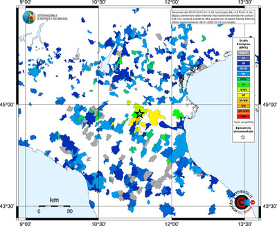 Mappa EMS - territori comuni