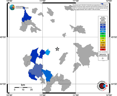 Mappa EMS - territori comuni