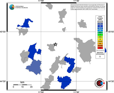 Mappa EMS - territori comuni