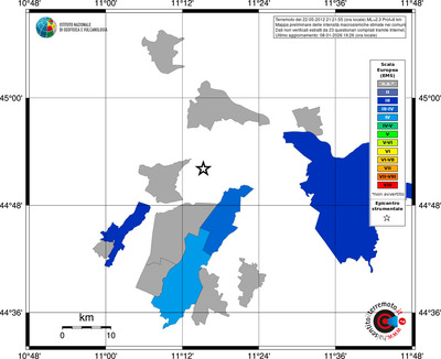 Mappa EMS - territori comuni