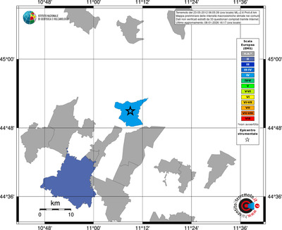 Mappa EMS - territori comuni