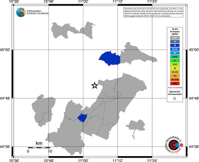Mappa EMS - territori comuni