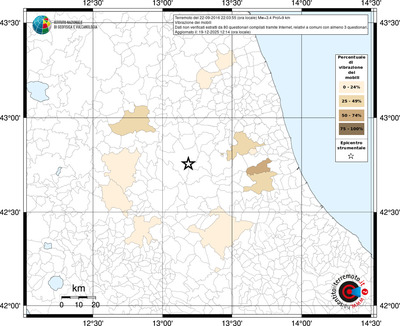 Mappa territorio comunale con almeno 3 questionari