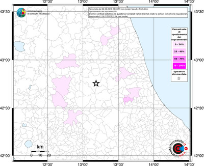 Mappa territorio comunale con almeno 3 questionari