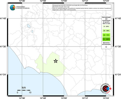 Mappa territorio comunale con almeno 3 questionari