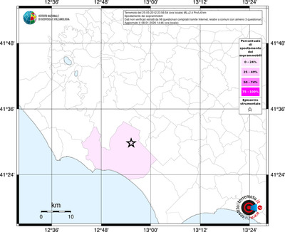 Mappa territorio comunale con almeno 3 questionari