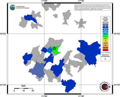 Mappa EMS - territori comuni