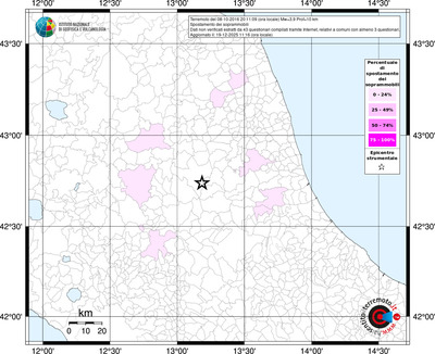 Mappa territorio comunale con almeno 3 questionari