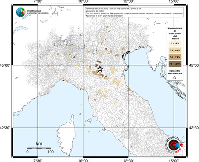 Mappa territorio comunale con almeno 3 questionari