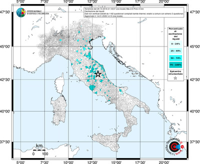 Mappa territorio comunale con almeno 3 questionari