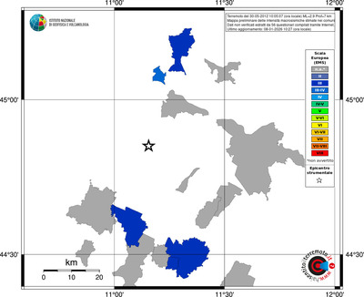 Mappa EMS - territori comuni