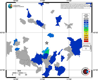 Mappa EMS - territori comuni