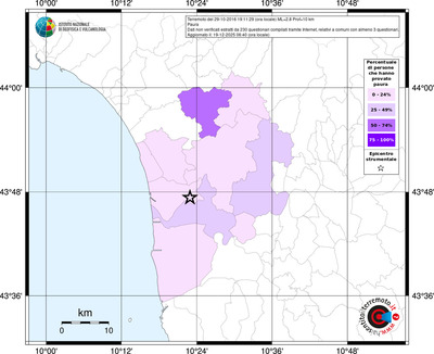 Mappa territorio comunale con almeno 3 questionari