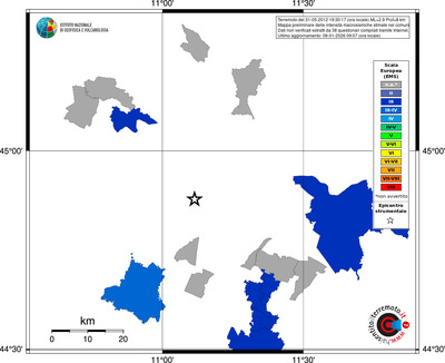 Mappa EMS - territori comuni