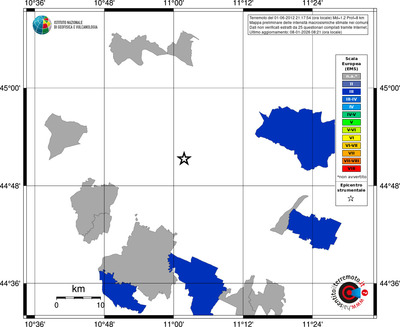 Mappa EMS - territori comuni